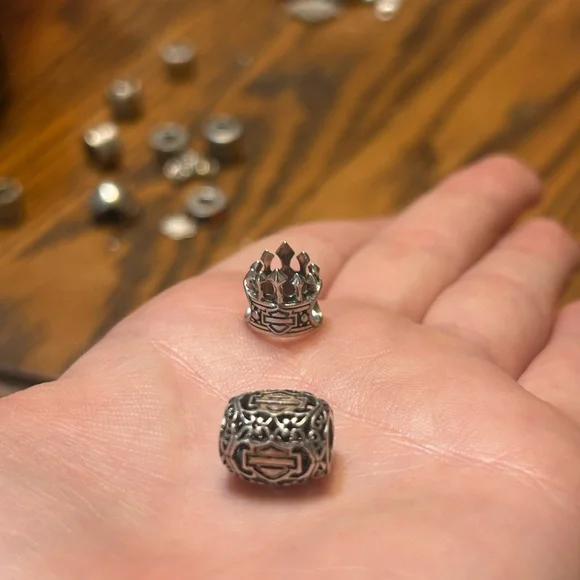 Harley-Davidson Sterling Silver 15 Charm Pandora Bracelet - Picture 8 of 15